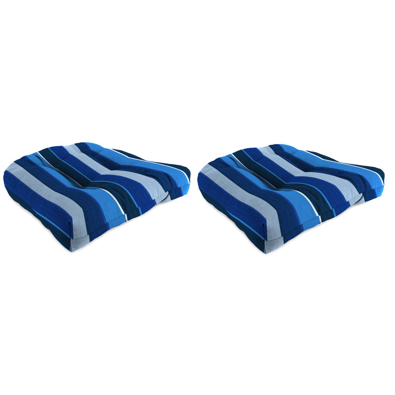 Outdoor Wicker Seat Cushion, Milano Cobalt Polyester