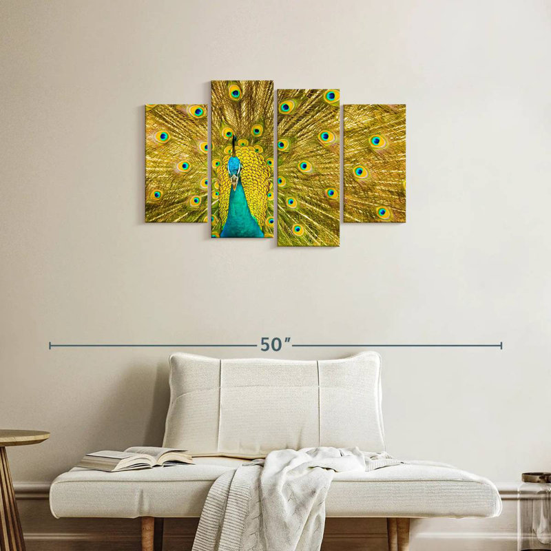 Brampt Glorious Peacock Feather, 22" H x 36" W
