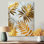 Glam Botanical On White - feuilles, art mural, salon