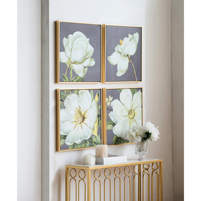 20 x impressions botaniques blanches et dorées pour la maison, de 4, décor à la maison, impressions de décor de salon, cadre ps, convient à toutes les pièces