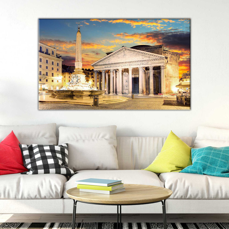 « panthéon, rome », reproduction d’impression sur toile, H 18 po x l 30 po x P 1 po