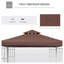 Toit de rechange pour gazebo Outsunny 3 m x 3 m, 2 niveaux, ventilé et résistant aux UV, compatible avec les modèles 01-0153 et 100100-076, couleur café.