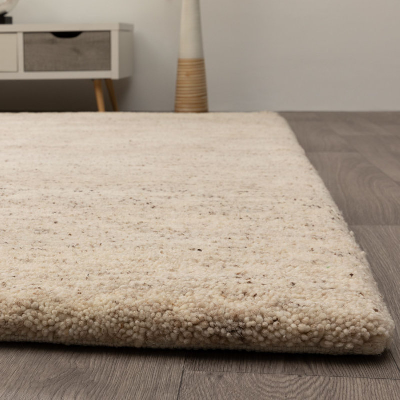 Bathilde Wool Hand Knotted Area Rug, Beige, Rectangle 170 x 240cm