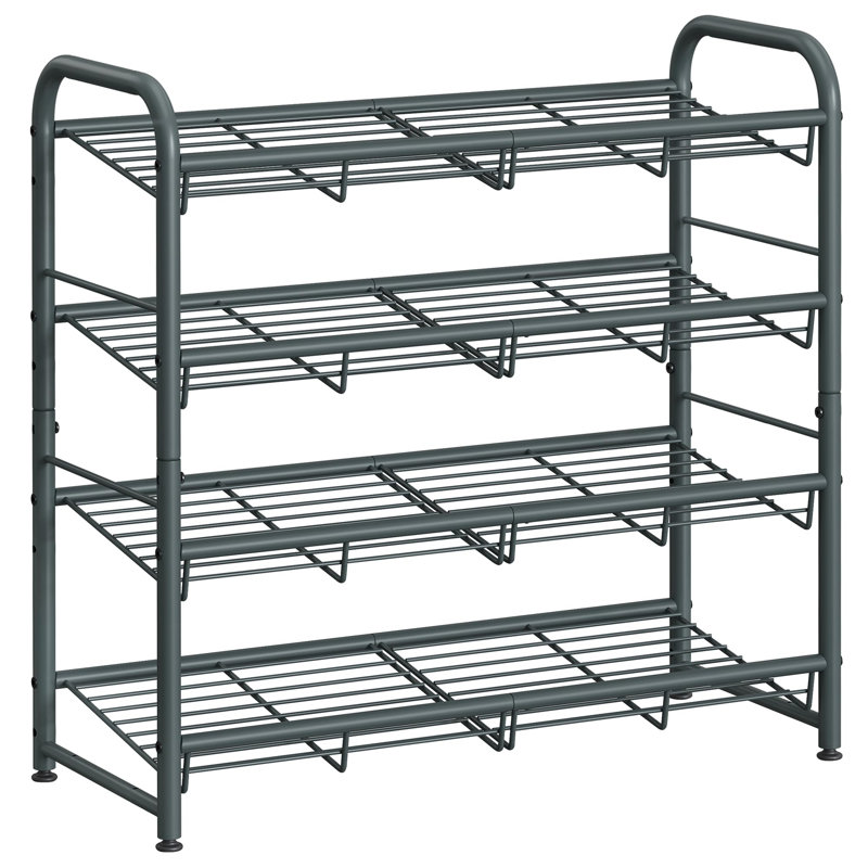 Stackable Shoe Rack(Grey), Black