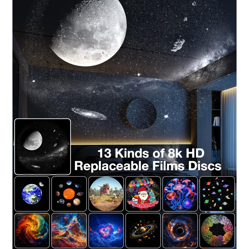 Galaxy Star Projector with Night Light & Timer for Kids