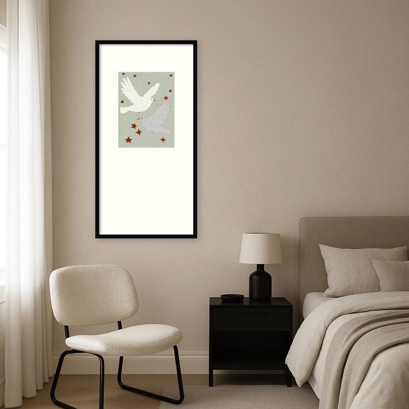 «Celestial Flight» par Treechild, impression sur bois encadrée, 21x41, Svelte Noir Black