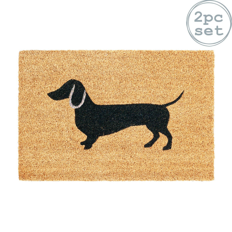 Nicola Spring - Coir Door Mats - Sausage Dog, 40cm W x 60cm L