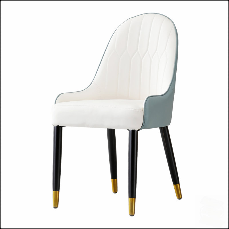 Modern Faux Leather Dining Chairs Set With Sturdy Metal Legs And Quilted Design For Versatile Home Use