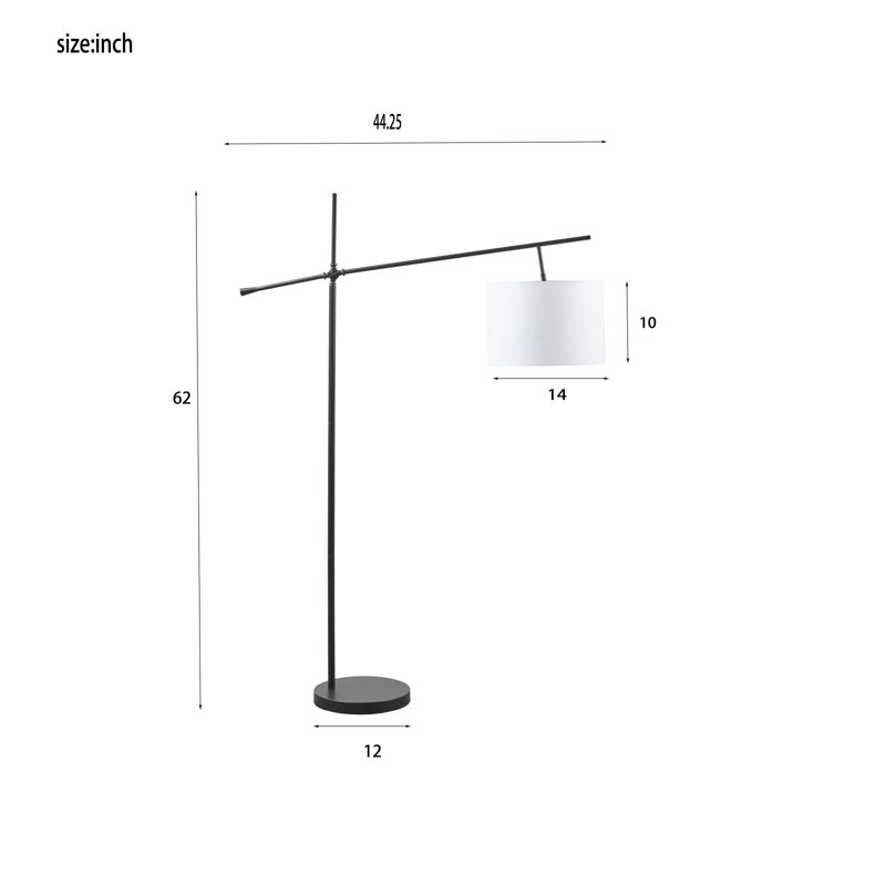 Biscayne 62'' Swing Arm Floor Lamp