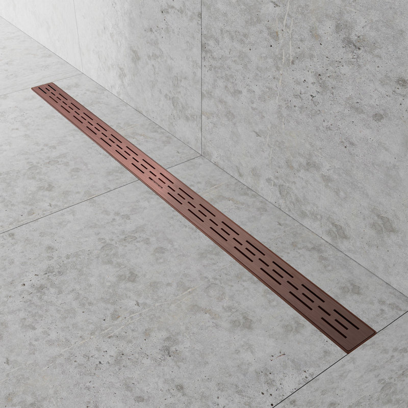 Drain de douche à grille linéaire 48 "avec crépine et crochet de levage - Drain en acier inoxydable moderne pour douches de salle de bain