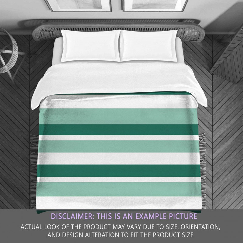 Polyester Striped Comforter, Twin Comforter, Green/White