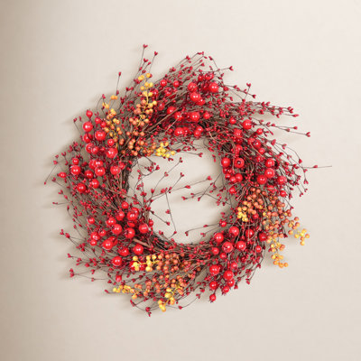 22" Handcrafted Berry, Twig Christmas Wreath