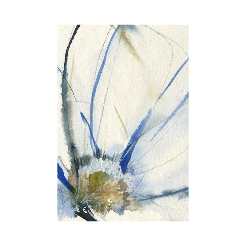 Cobalt & Paynes Petals II by Jennifer Goldberger - Wrapped Canvas Painting, 66.04 cm H x 45.72 cm W x 3.175 cm D