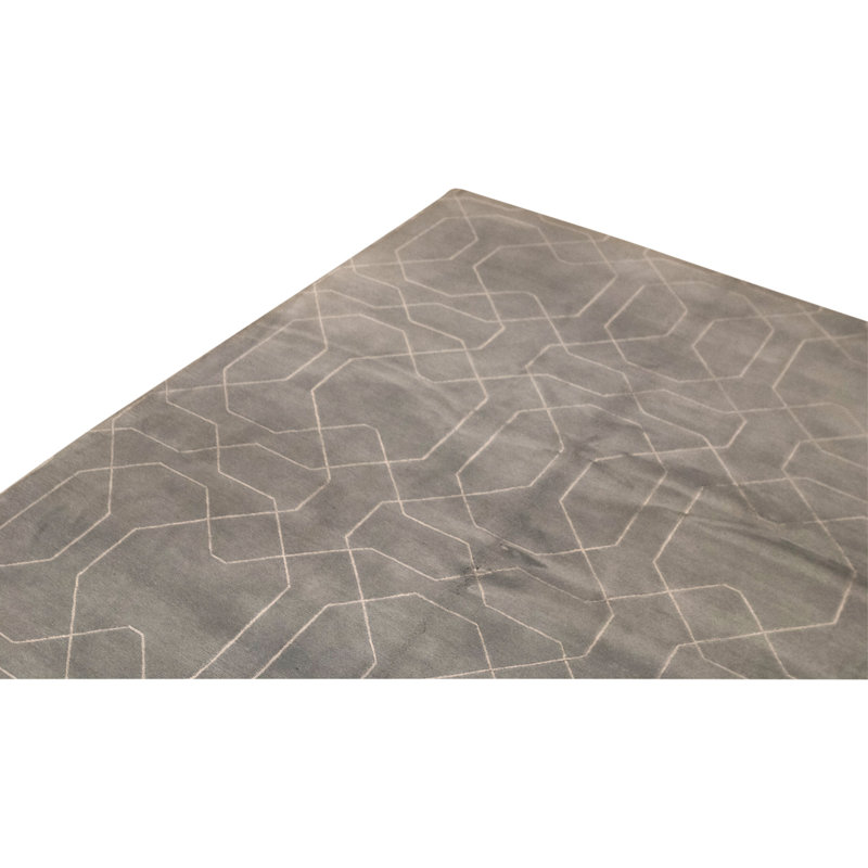 High-Quality Hand-Knotted Light Blue Area Rug