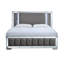 Lit double (matelas non inclus), argent