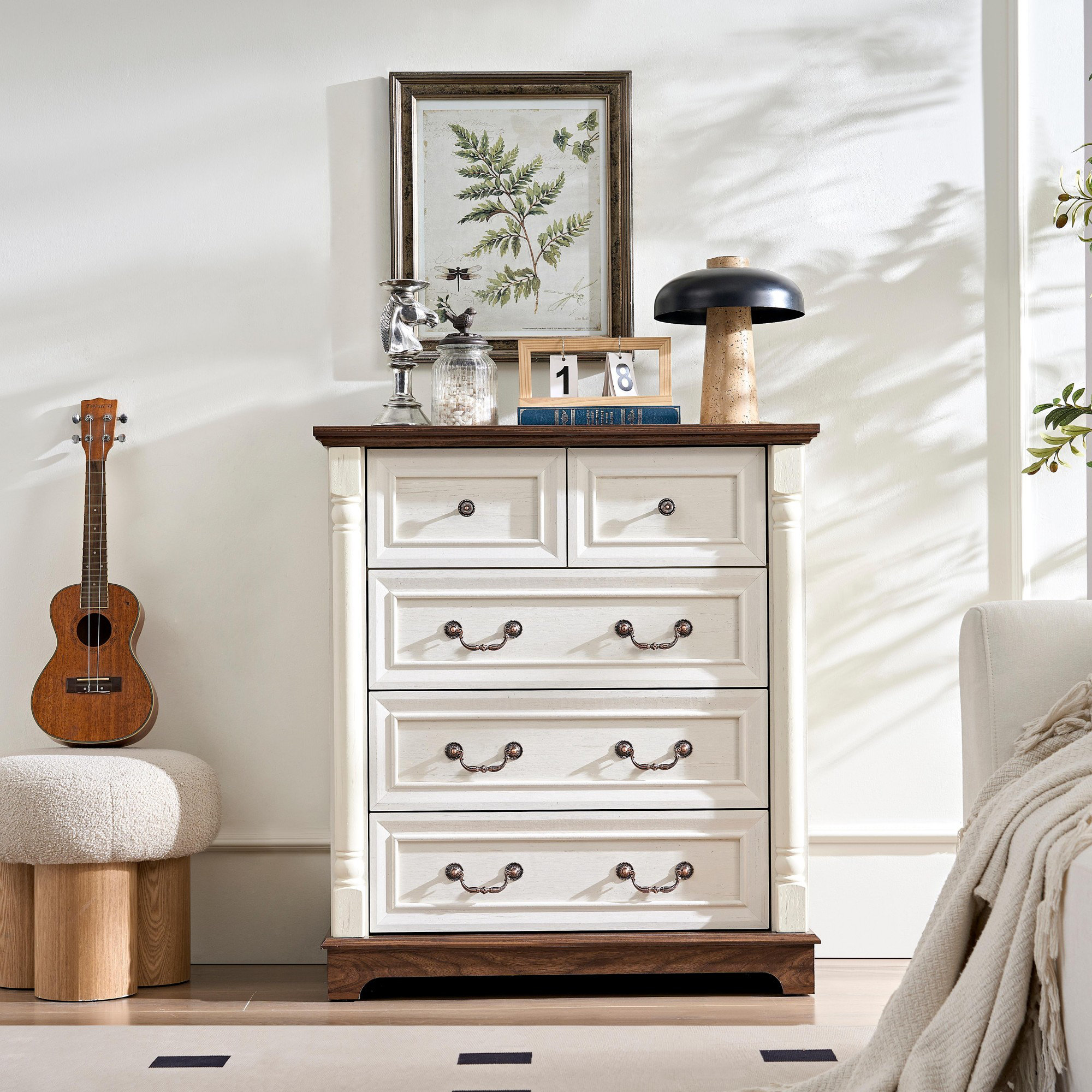 Dresser Rug MUSSALLEM AREA RUG SPECIALIST, LLC Farmhouse 5-Drawer Dresser - Rustic ...