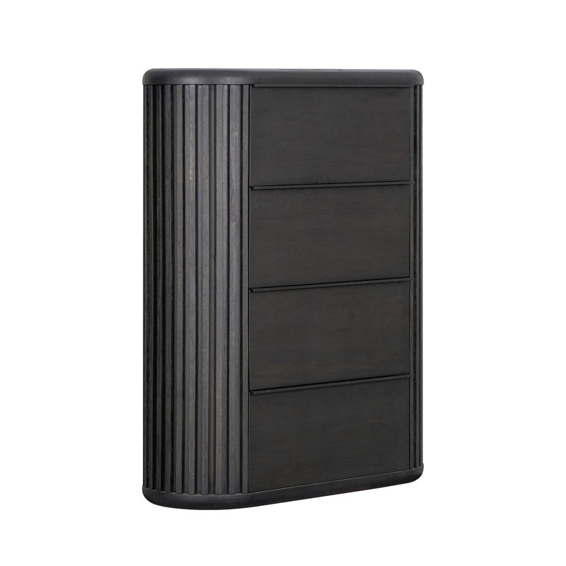 Commode en bois massif 4 tiroirs Anatolja Varghese