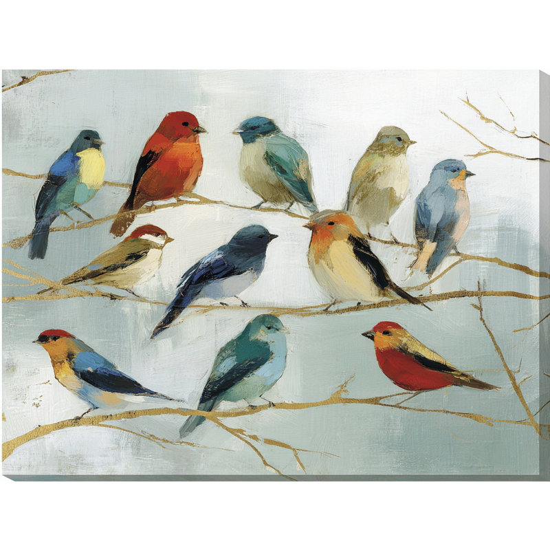 «Golden-Twig Bird Celebration», art mural sur toile tendue