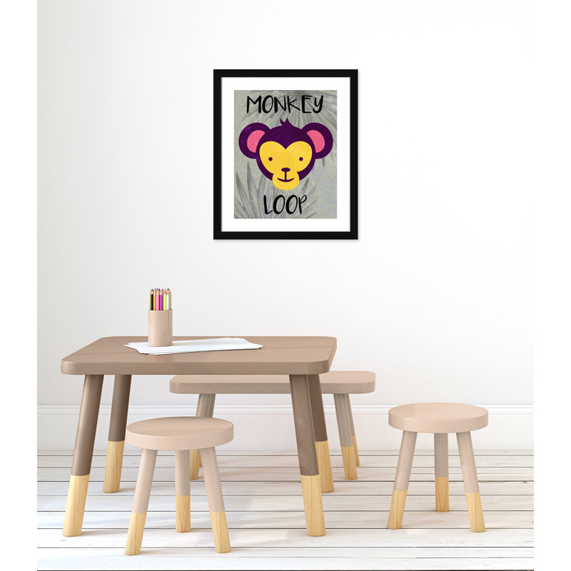 «Monkey Loop», impression sur papier, Encadré plat noir, H 24,5 po x l 20,5 po x P 0,6 po