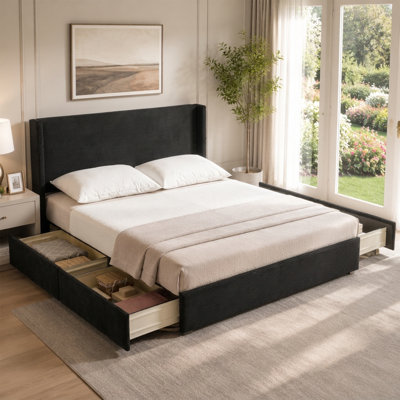 Lit plateforme tapissier Modern