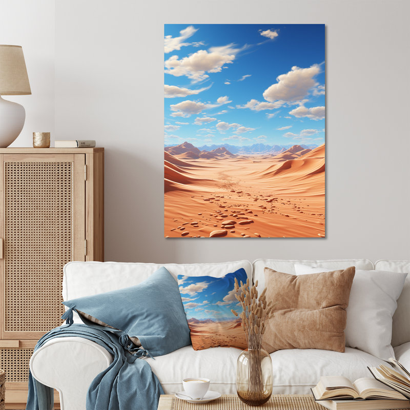 Dunes du désert, horizon panoramique I - désert, art mural en métal, H 20 po x l 12 po x P 1 po