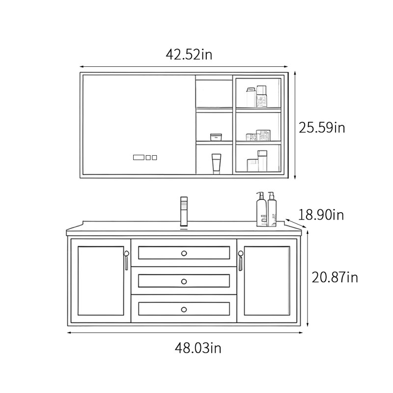 Bathroom cabinet modern simple style.