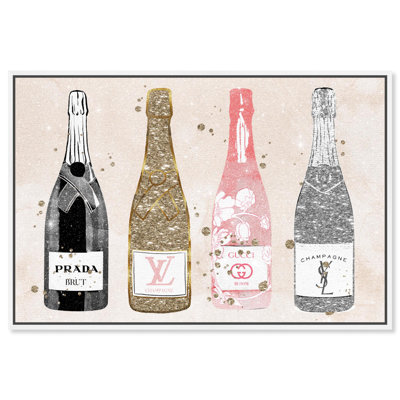 Blossom Champagne Line Up Canvas Fashion Art Prints by Art Remedy