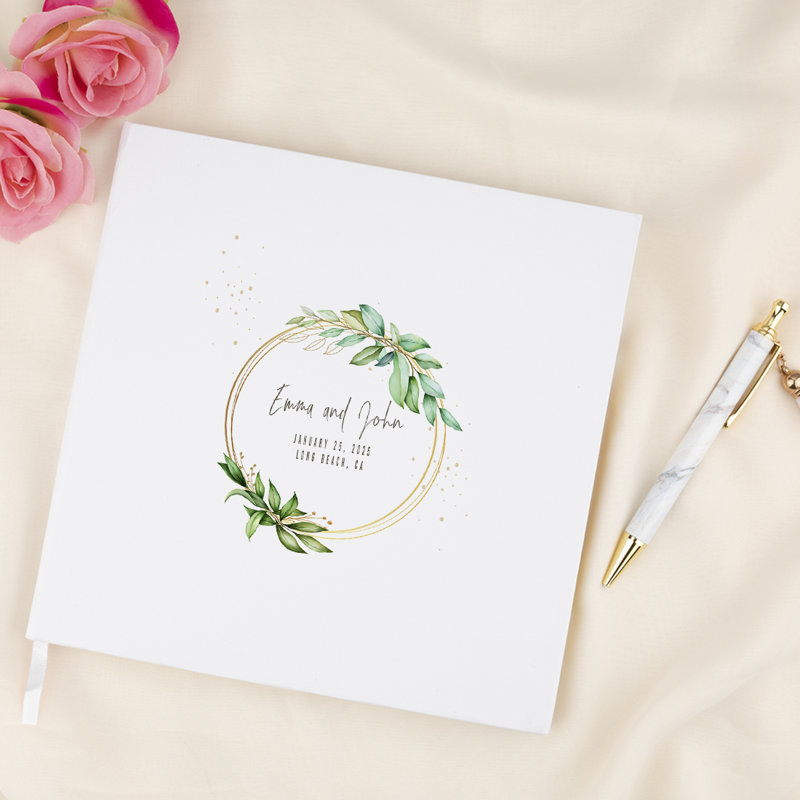 Livre d'or de mariage rond personnalisé, Oui