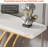 59" Modern Faux Marble Entryway Console Table With Grid Metal Base For Living Room, Hallway, Foyer