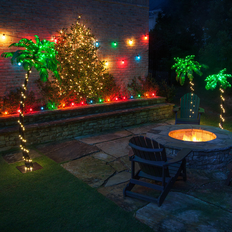 LED Lighted Palm Tree & Branches, 5'
