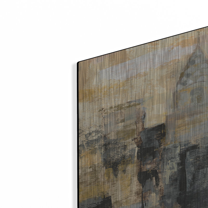 «Manhattan Manhattan and Gold I» par Silvia Vassileva, art mural en métal, H 36 po x l 24 po