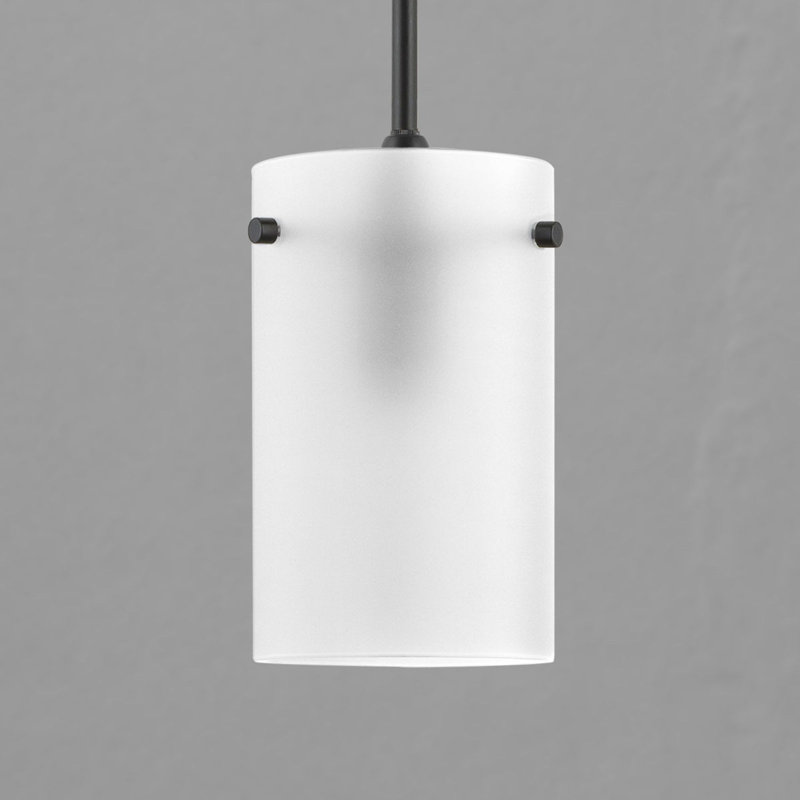 Angelina 1 - Light Single Pendant, Black, Frosted, Medium Shade