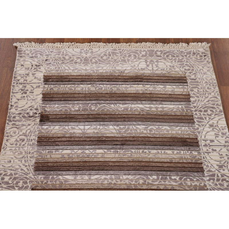 Tapis rayé abstrait moderne 3 x 5