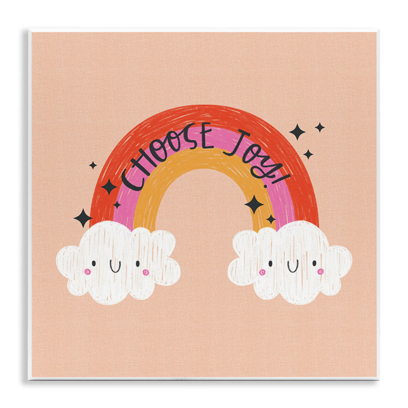 Choisissez la plaque murale joyeux arc-en-ciel, design par Sarah Hickman