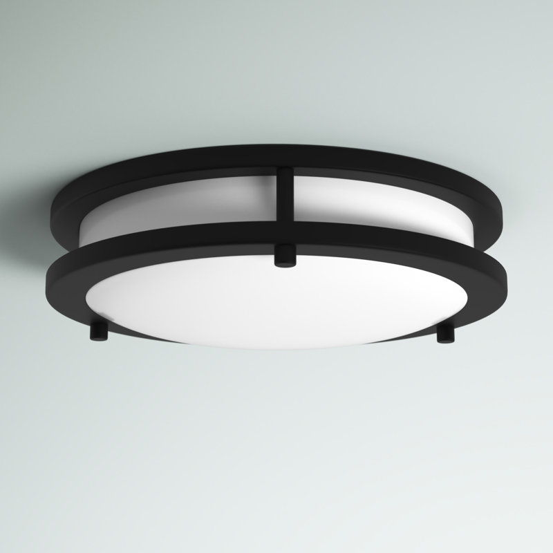 Plafonnier encastré 1 lumière DEL Aston, Charbon, H 3,13 po x l 11,75 po x P 11,75 po