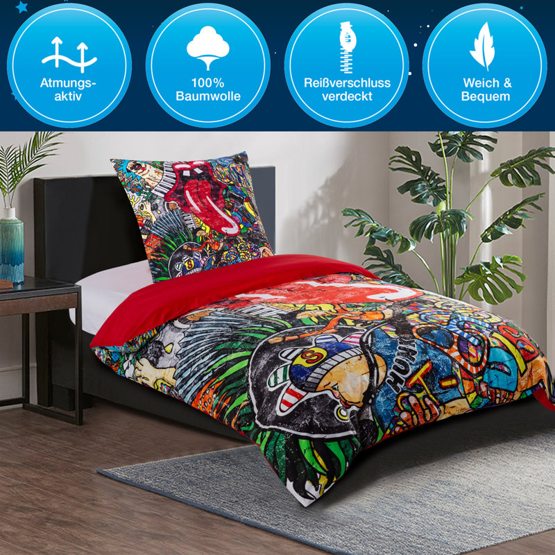 Cotton No Pattern Duvet Cover Set with Pillowcases Included