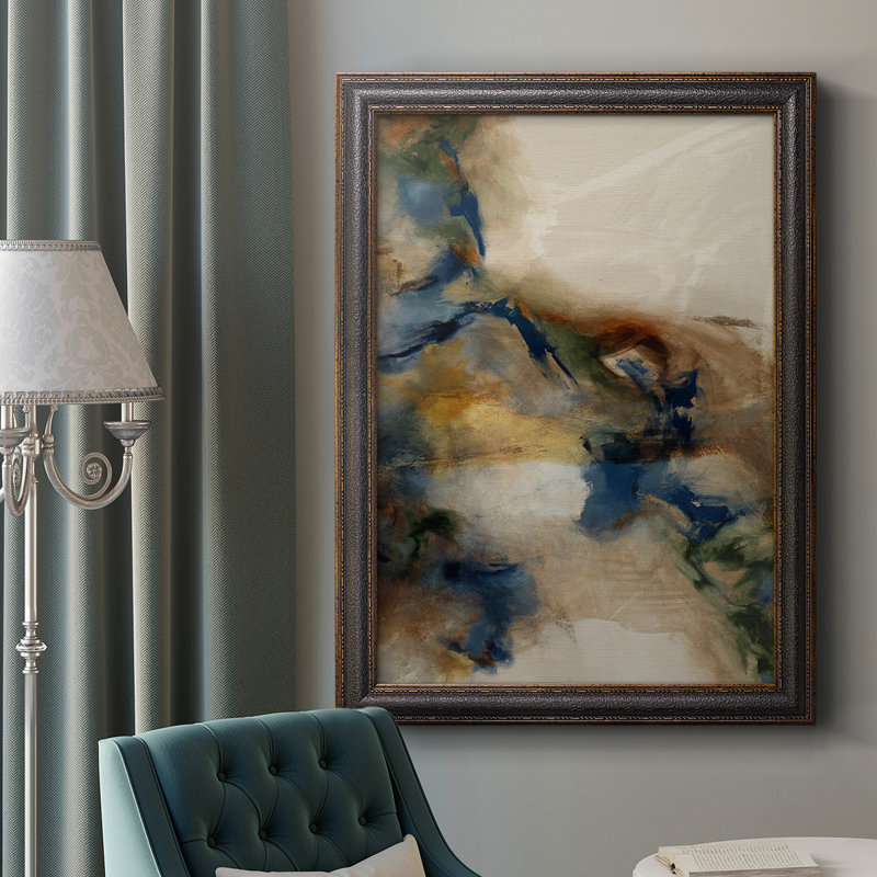 Toile encadrée Merge I Premium - prête à être accrochée, H 27 po x l 18 po x P 2,5 po, Cadre rétro en bronze doré