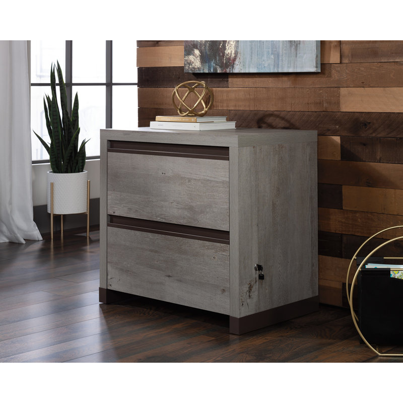 Mystic Oak 2-Drawer Lockable Lateral File Cabinet