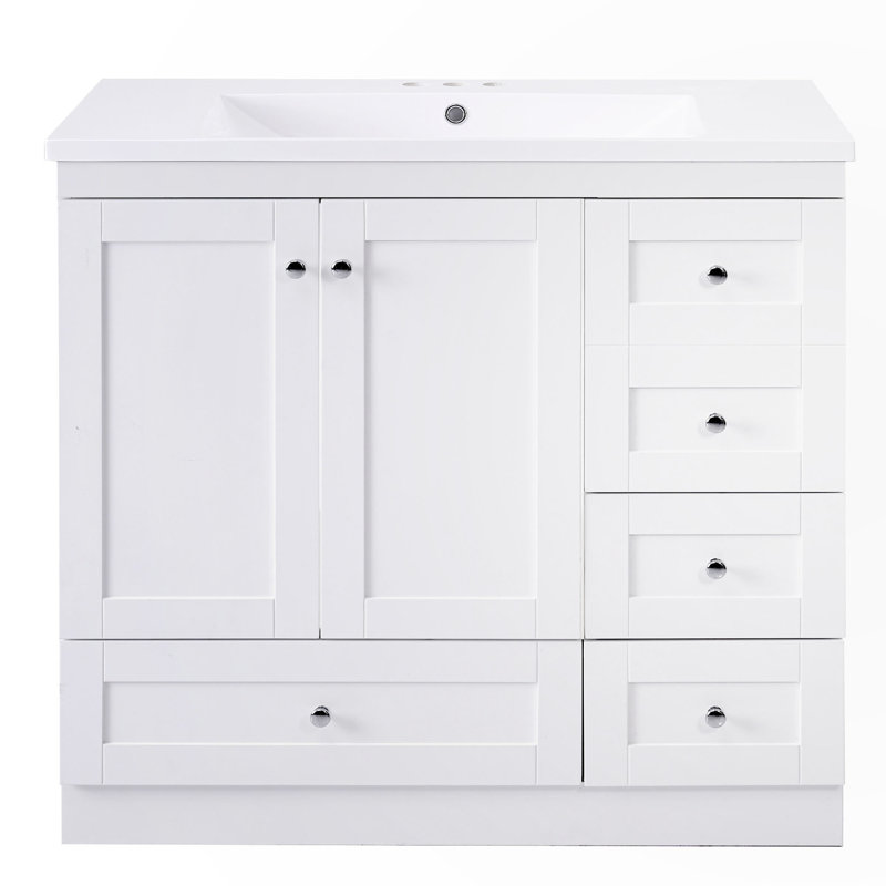 Meuble-lavabo autoportant avec lavabo, Blanc
