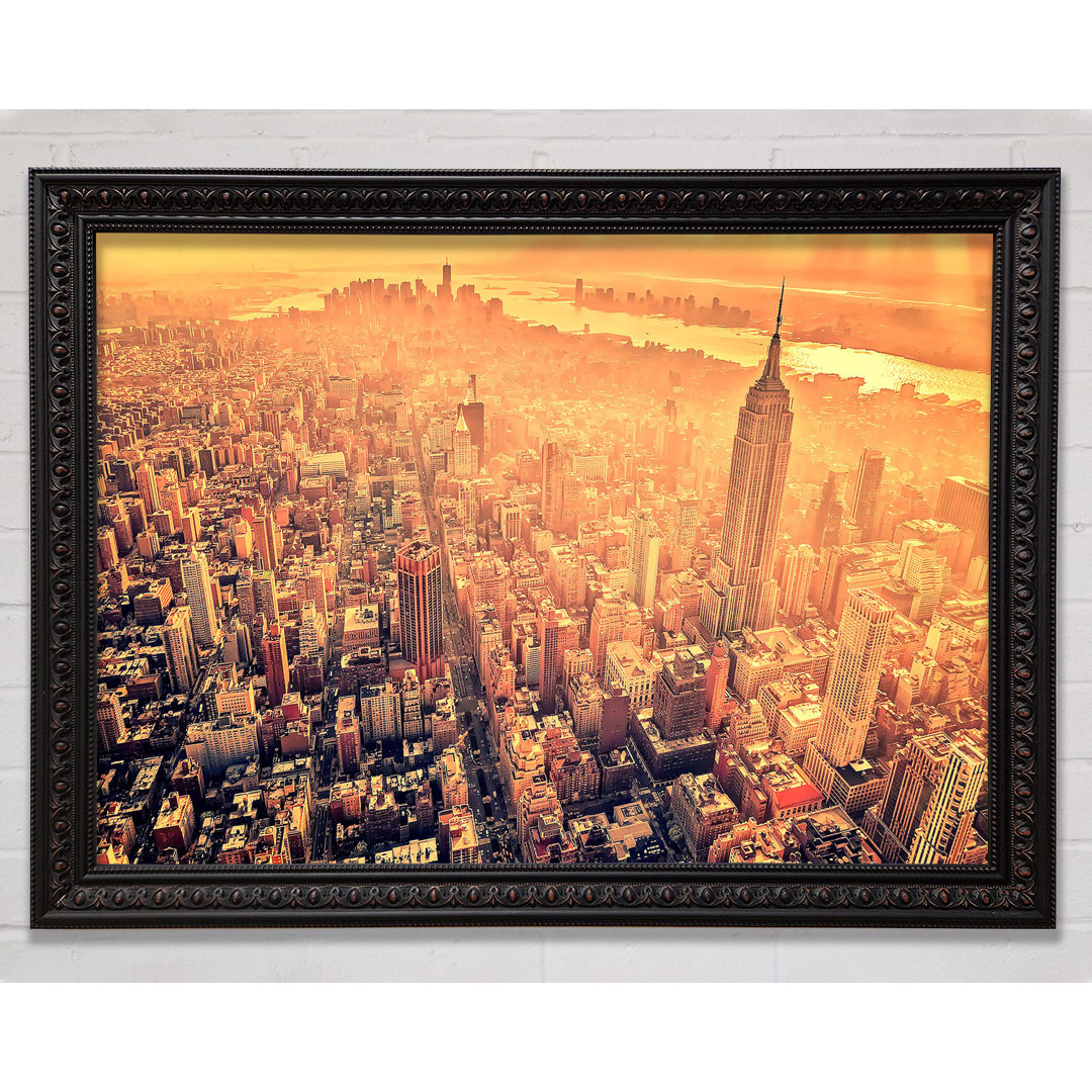 New York City Luftaufnahme Retro - Druck