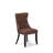 Dallas Parson Dining Chairs - Button Tufted Nailhead Burgundy Polyester Fabric Padded Chairs, Set of 2, Sand Blasted Black-2090194856