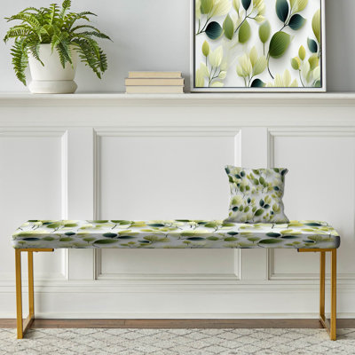 Blanc et vert feuilles de wasabi - banc rembourré Plants Gold