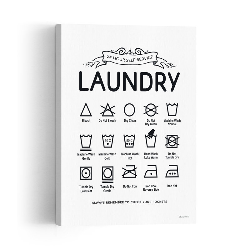 Laundry Guide Vintage Abstract Architecture Wall Art Print, 91.44cm H x 60.96cm W