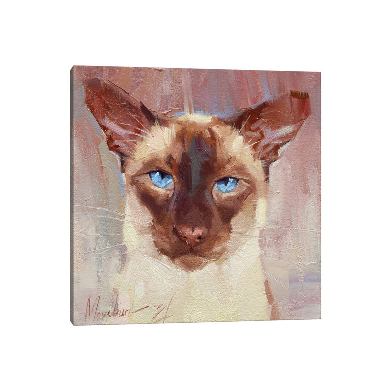 Siamese Cat by Alex Movchun - No Frame Gallery-Wrapped Canvas Giclée on Canvas, 93.98cm H x 93.98cm W