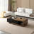 Quoint Walnut Extendable Coffee Table With 2 Drawers(47"-69")-264356258