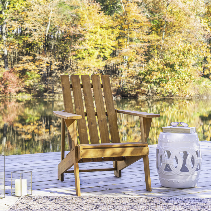 Avemaria Acacia Outdoor Adirondack Chair, Light Brown