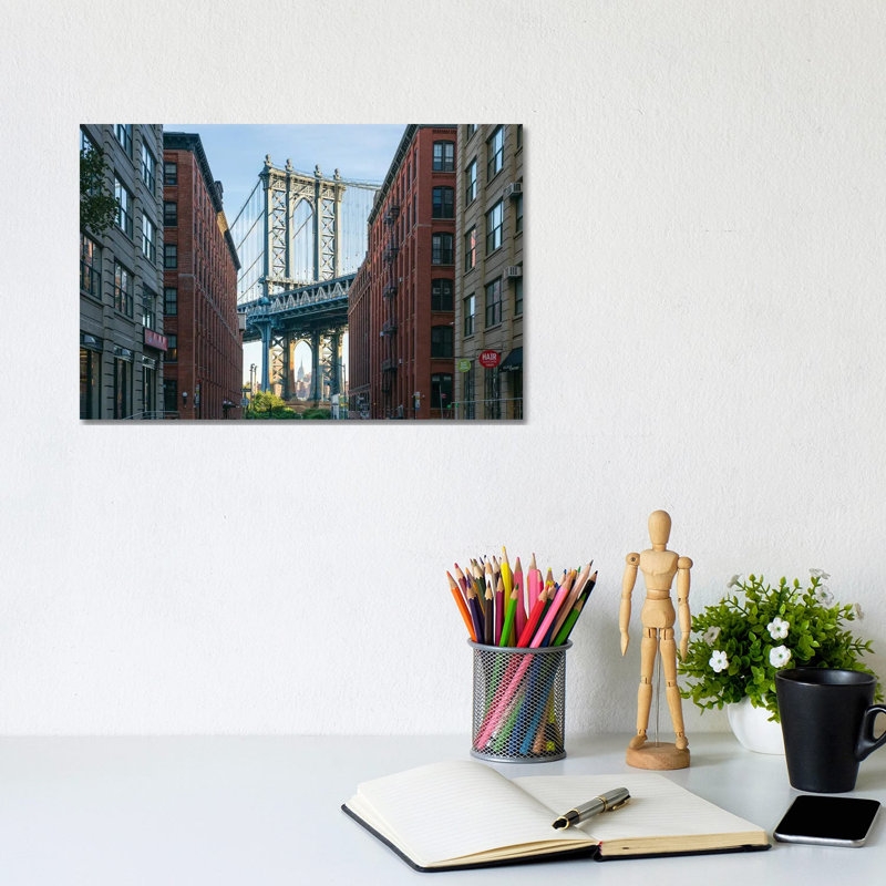 Manhattan Bridge View by Jan Becke - Wrapped Canvas Print, 20.32 cm H x 30.48 cm W