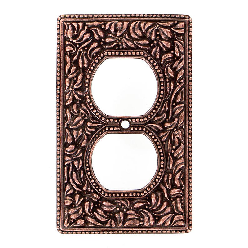 San Michele 1-Gang Duplex Outlet Wall Plate, Antique Copper