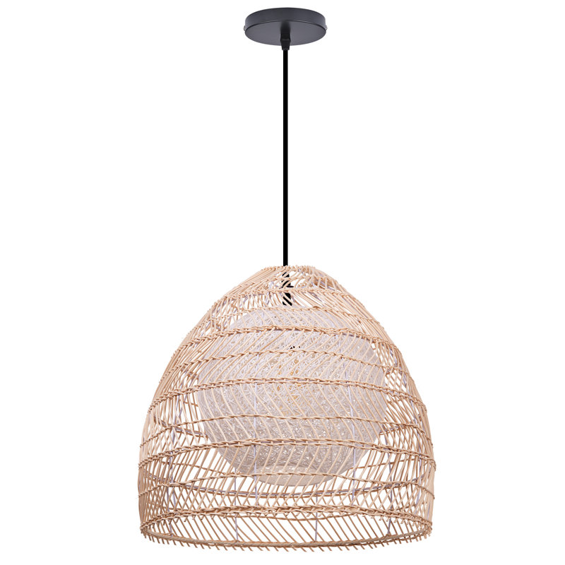 Loachapoka 1 - Light Rattan Single Pendant, 17,71'' H x 17,71" W' x 17,71'' D