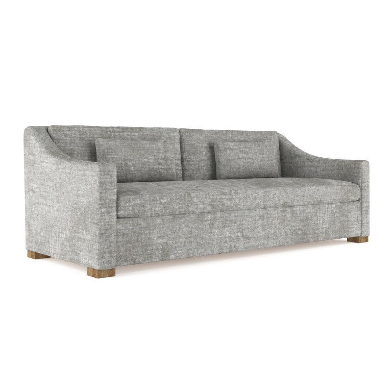 Canapé Crosby, H 32,5 po x l 96 po x P 43 po, Velours écrasé rayé argent, Patiné